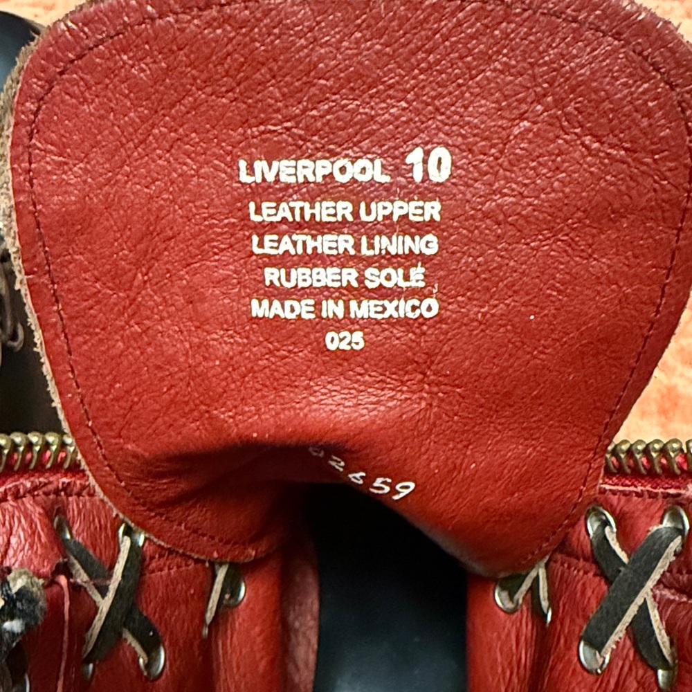 Freebird Liverpool Red Zipper Black Size 10 fit like 9.5 or small 10 - Picture 13 of 16